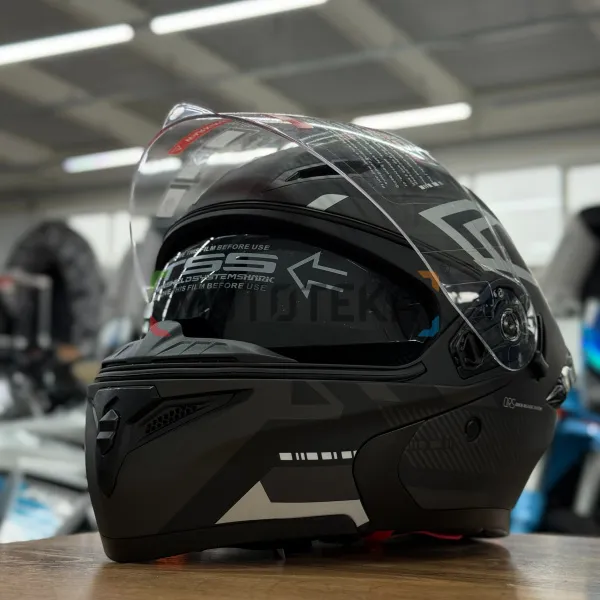 Шлем мото модуляр Мототека ( MOTOTEKA ) TQ 901 BLACK/WHITE XL | Мототека