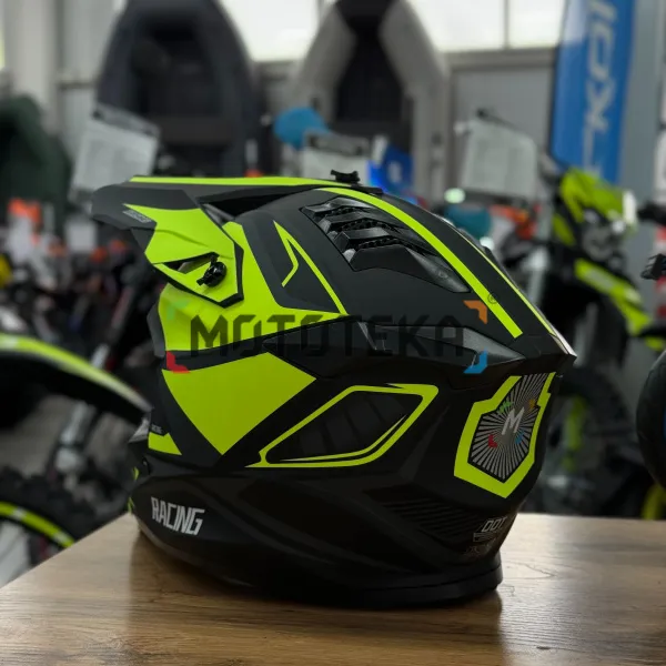 Шлем мото кроссовый Мототека ( MOTOTEKA ) TQ 602 BLACK/GREEN XL | Мототека