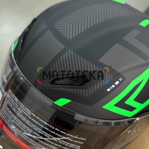 Шлем мото модуляр Мототека ( MOTOTEKA ) TQ 901 BLACK/GREEN XL | Мототека