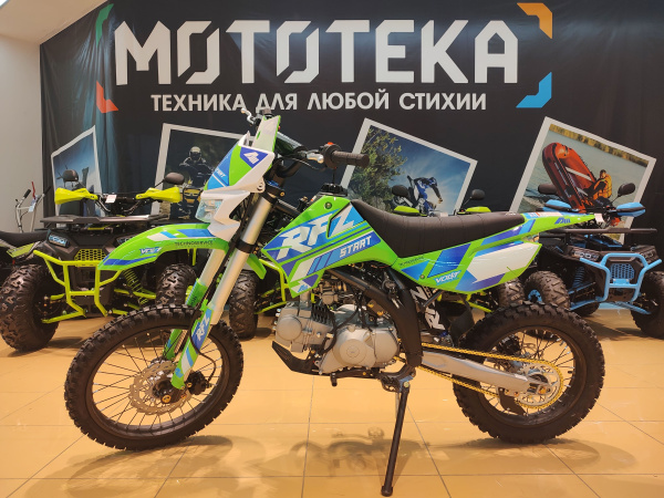 Питбайк Apollo (Аполло) RFZ Start 125 LE с фарой и электростартером 17/14 зелёный | Мототека
