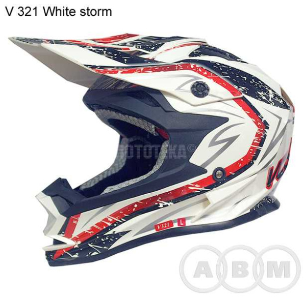 Шлем кроссовый VCAN (Вкан) V 321 White / Storm (L)