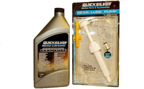 Масло редукторное Quicksilver (Квиксильвер) High Performance Gear Lube SAE 90 (1л) с насосом